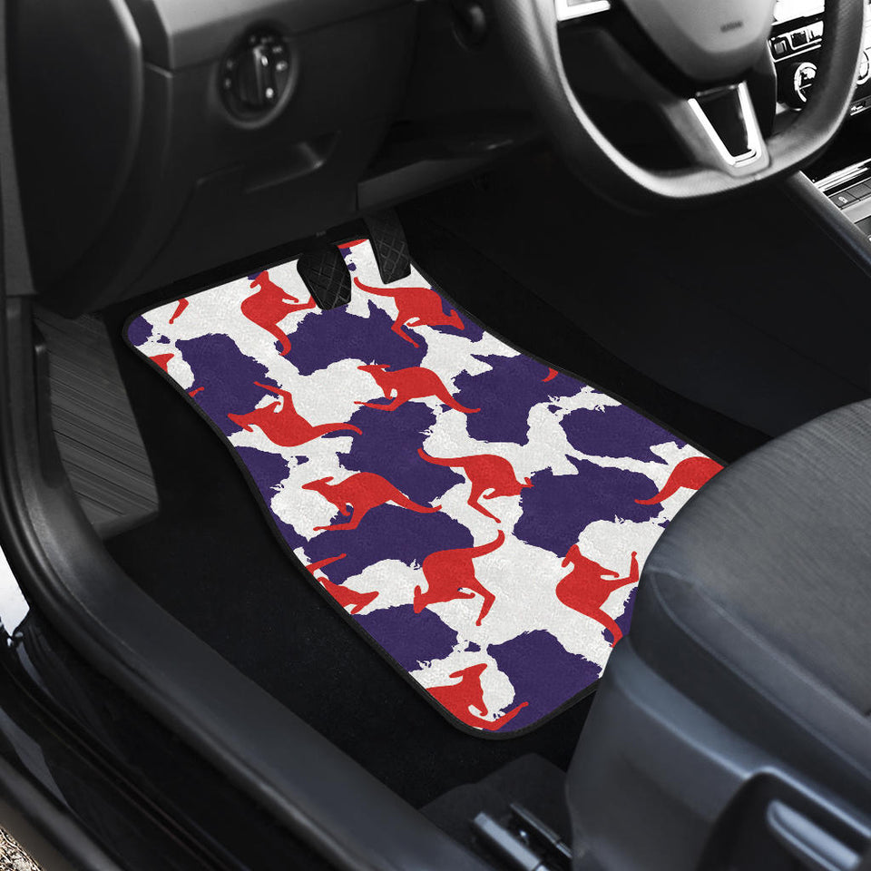 Kangaroo Australian Pattern Front And Back Car Mats