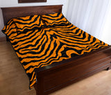 Bengal tigers skin print pattern Quilt Bed Set
