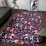 Elephant Indian Style Ornament Pattern Area Rug