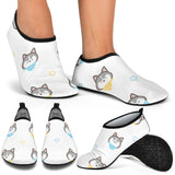 Cute Siberian Husky Pattern Aqua Shoes