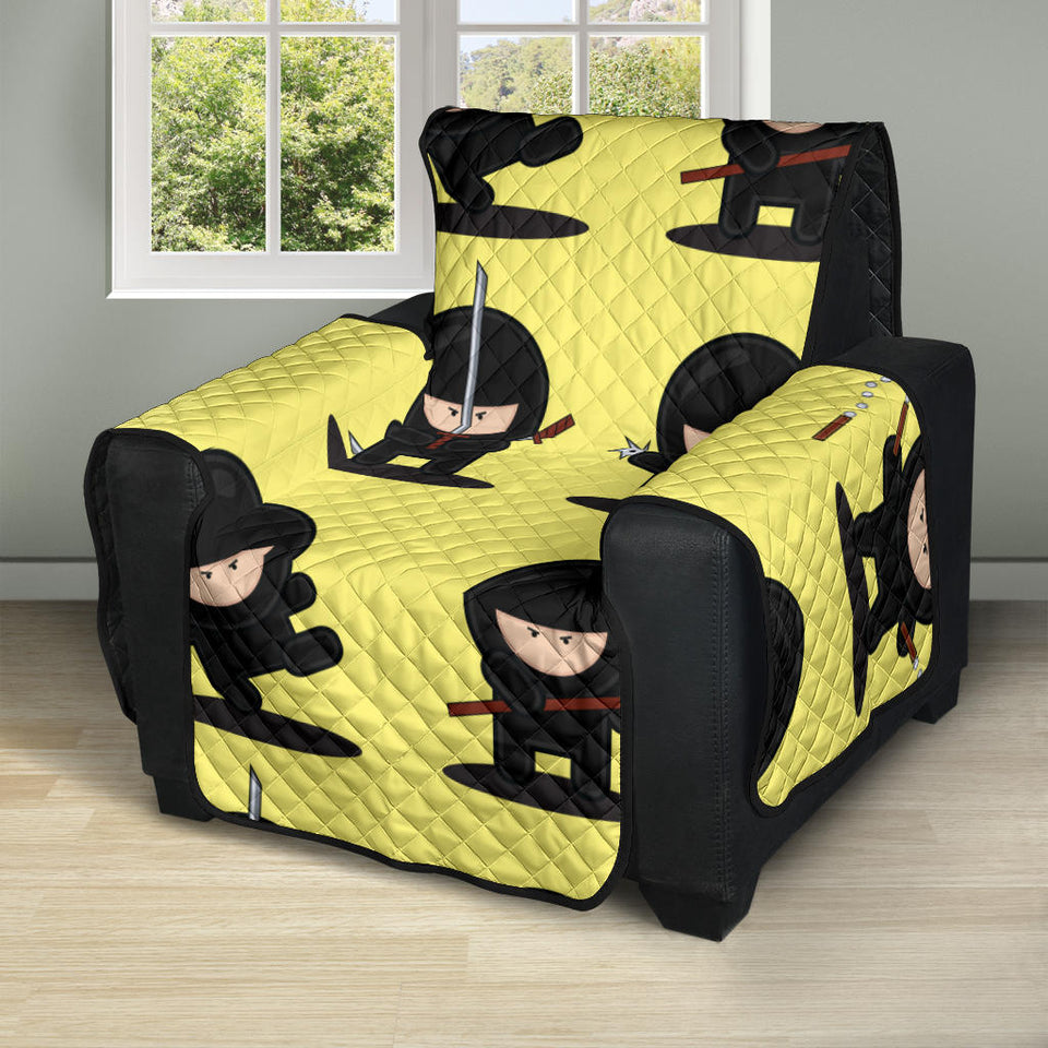 Cute ninja yellow background Recliner Cover Protector