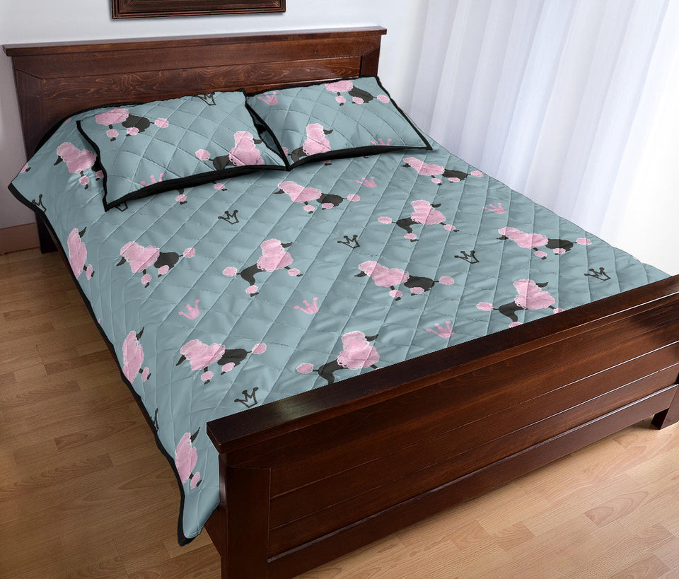 poodle dog pattern Quilt Bed Set