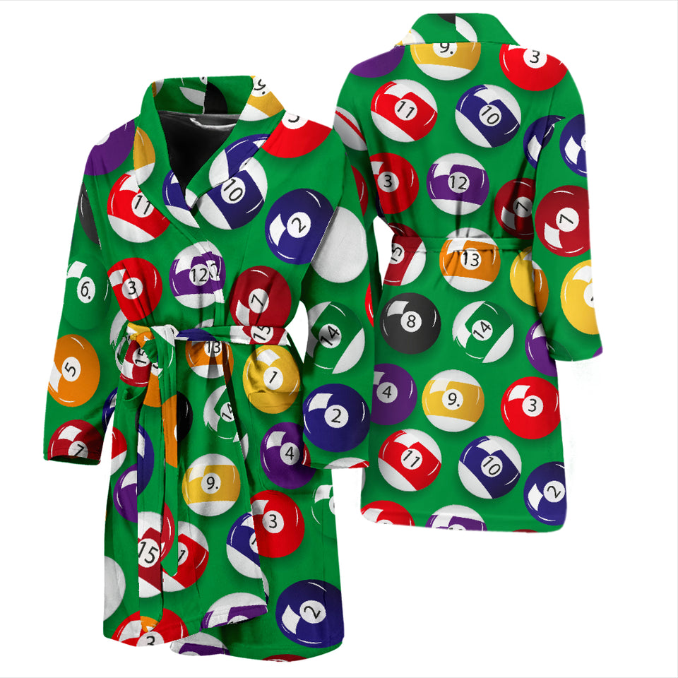 Billiard Ball Pattern Print Design 02 Men's Bathrobe