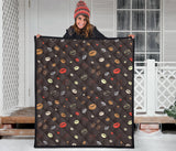 Coffee Bean Leave Pattern Premium Quilt