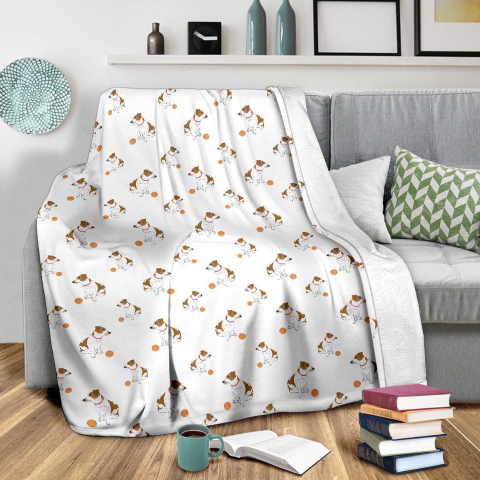 Jack Russel Pattern Print Design 05 Premium Blanket