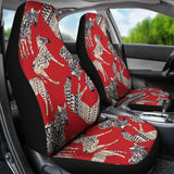 Zebra Abstract Red Background  Universal Fit Car Seat Covers