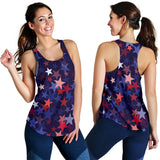Red blue star pattern Women Racerback Tank Top