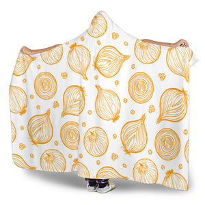 Hand Drawn Onion Pattern Hooded Blanket