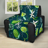 Lime ice flower pattern Recliner Cover Protector
