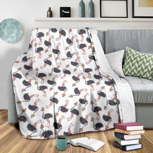 Ostrich Pattern Print Design 02 Premium Blanket