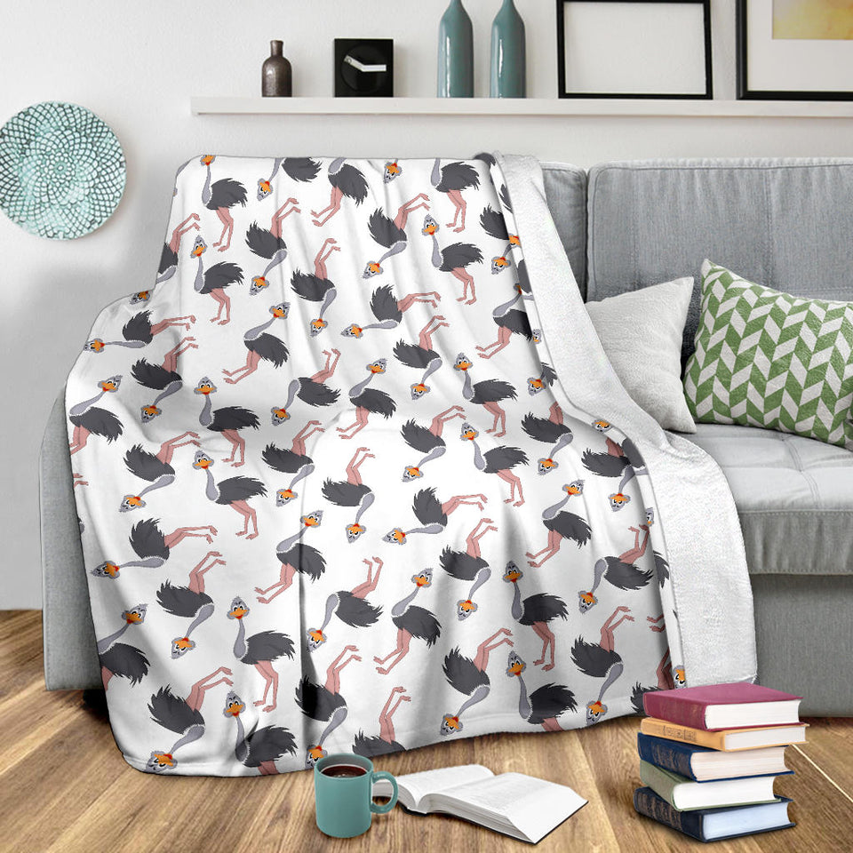 Ostrich Pattern Print Design 02 Premium Blanket