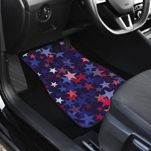 Red Blue Star Pattern Front Car Mats