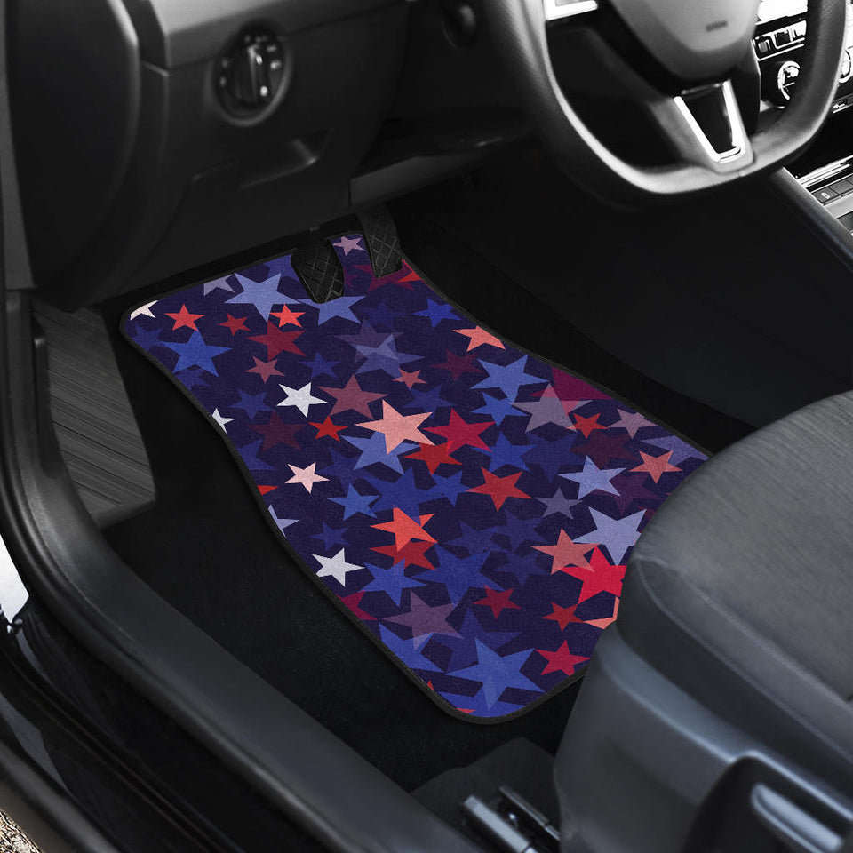 Red Blue Star Pattern Front Car Mats