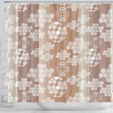 Beautiful Hexagon Japanese  Pattern Shower Curtain Fulfilled In US