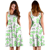 Chemistry Periodic Table Pattern Print Design 03 Sleeveless Midi Dress