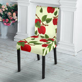 Red Apples Leaves Pattern Dining Chair Slipcover