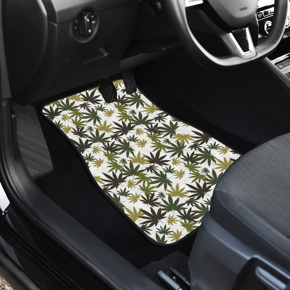 Canabis Marijuana Weed Pattern Print Design 05 Front Car Mats