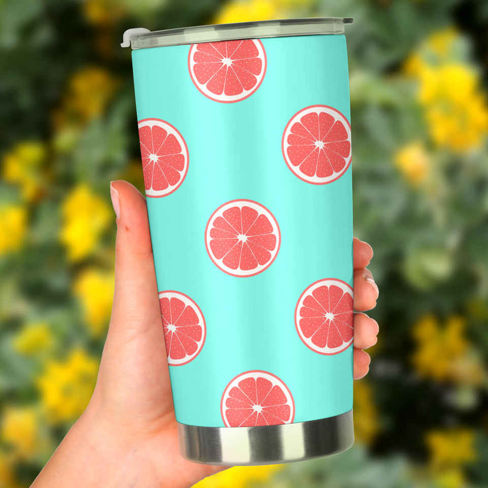Grapefruit Green Background Tumbler