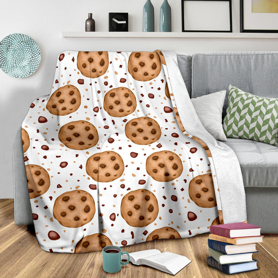 Chocolate Chip Cookie Pattern Premium Blanket
