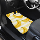 Banana Pattern Blackground Front And Back Car Mats