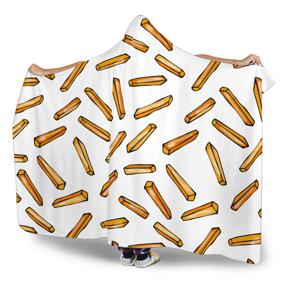 French Fries Potato Pattern Hooded Blanket