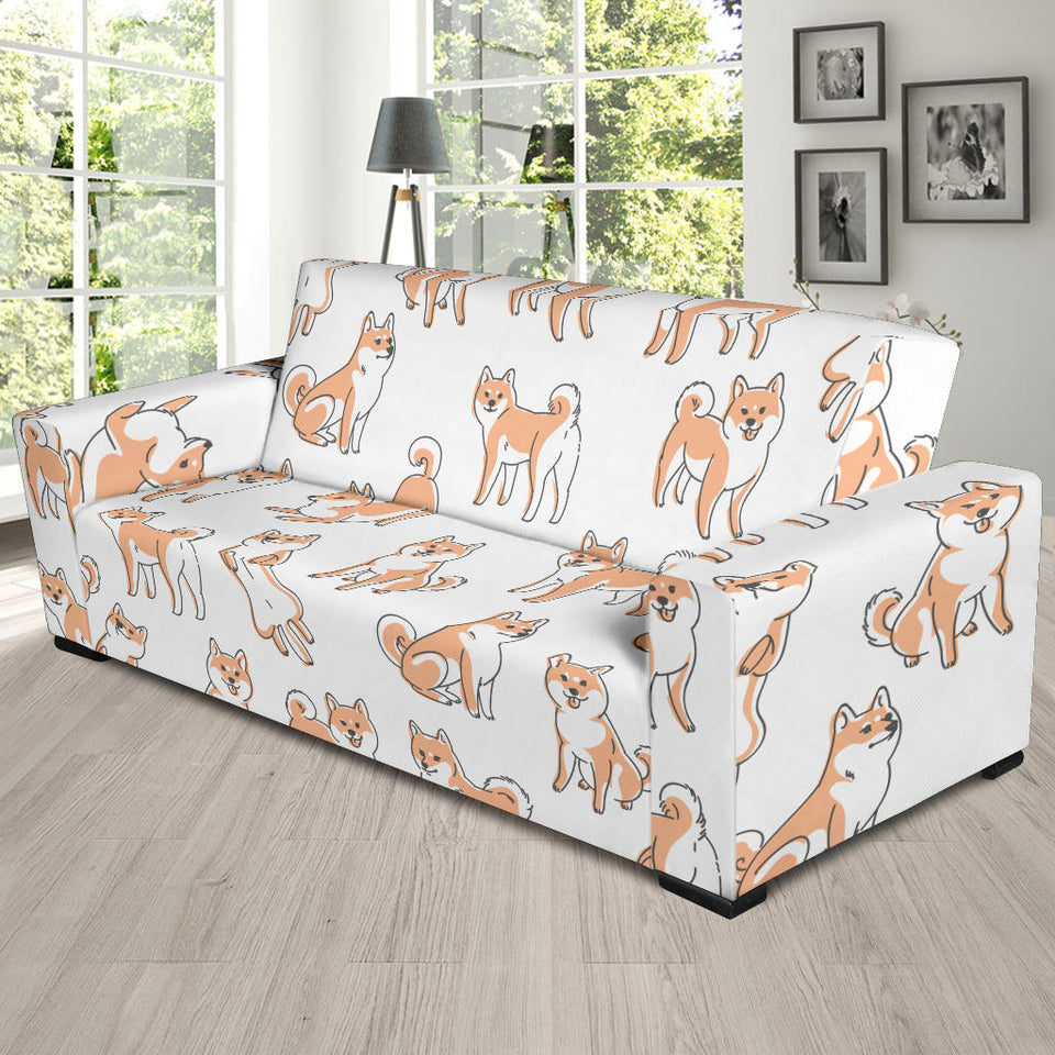 Shiba Inu Dog Pattern Sofa Slipcover