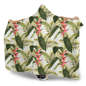Heliconia Pattern Hooded Blanket