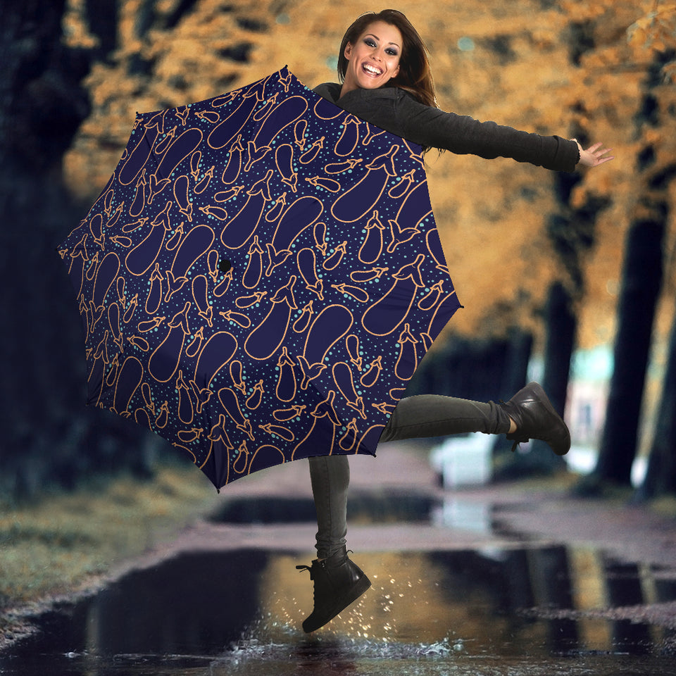 Eggplant Pattern Print Design 04 Umbrella