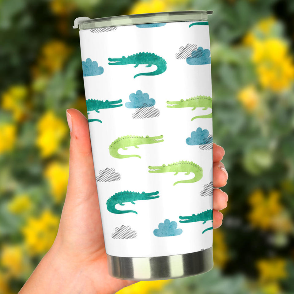 Watercolor Crocodile Pattern Tumbler