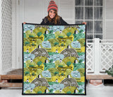 Hand Drawn Windmill Pattern Premium Quilt