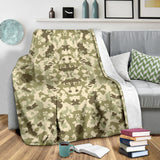 Light Green Camo Camouflage Pattern Premium Blanket