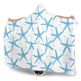 Watercolor Starfish Pattern Hooded Blanket