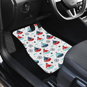 Cute Color Paper Sailboat Pattern Front Car Mats