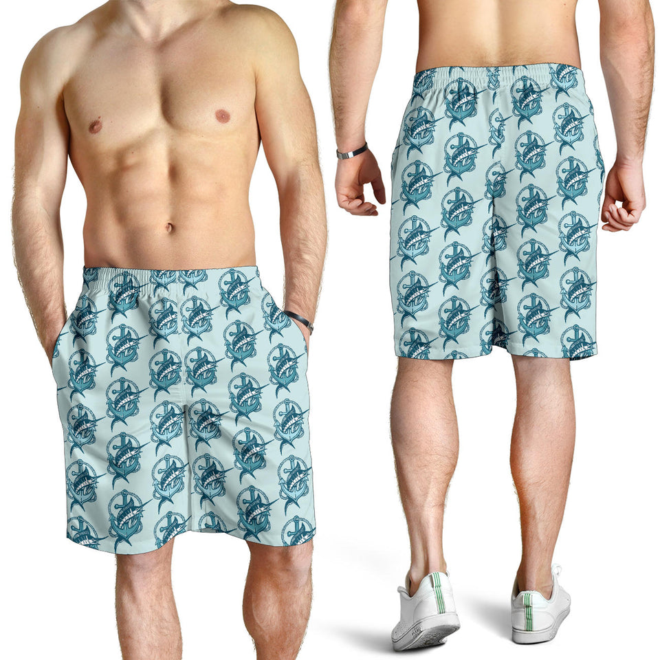 Swordfish Pattern Print Design 05 Men Shorts