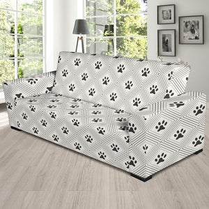 Dog Paws Pattern Print Design 03 Sofa Slipcover