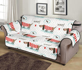 Cute dachshund bone pattern Sofa Cover Protector