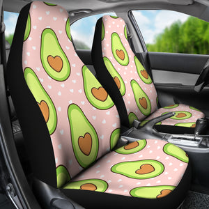 Avocado Heart Pink Background  Universal Fit Car Seat Covers