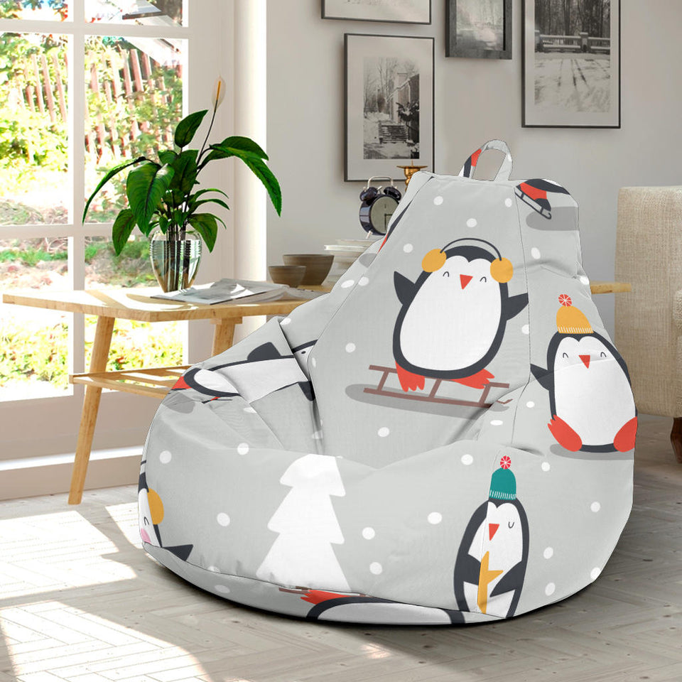 Cute Penguin Christmas Pattern Bean Bag Cover
