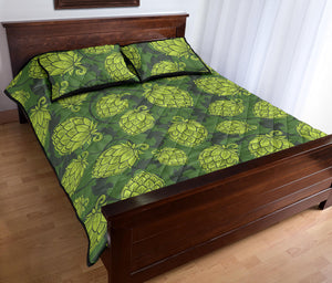 Hop pattern Hop cone background Quilt Bed Set