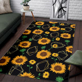 Sunflower Golden Polygonal Shapes Area Rug