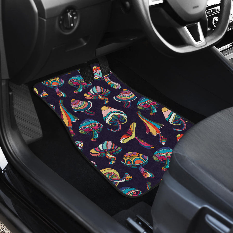 Colorful Mushroom Pattern Front And Back Car Mats