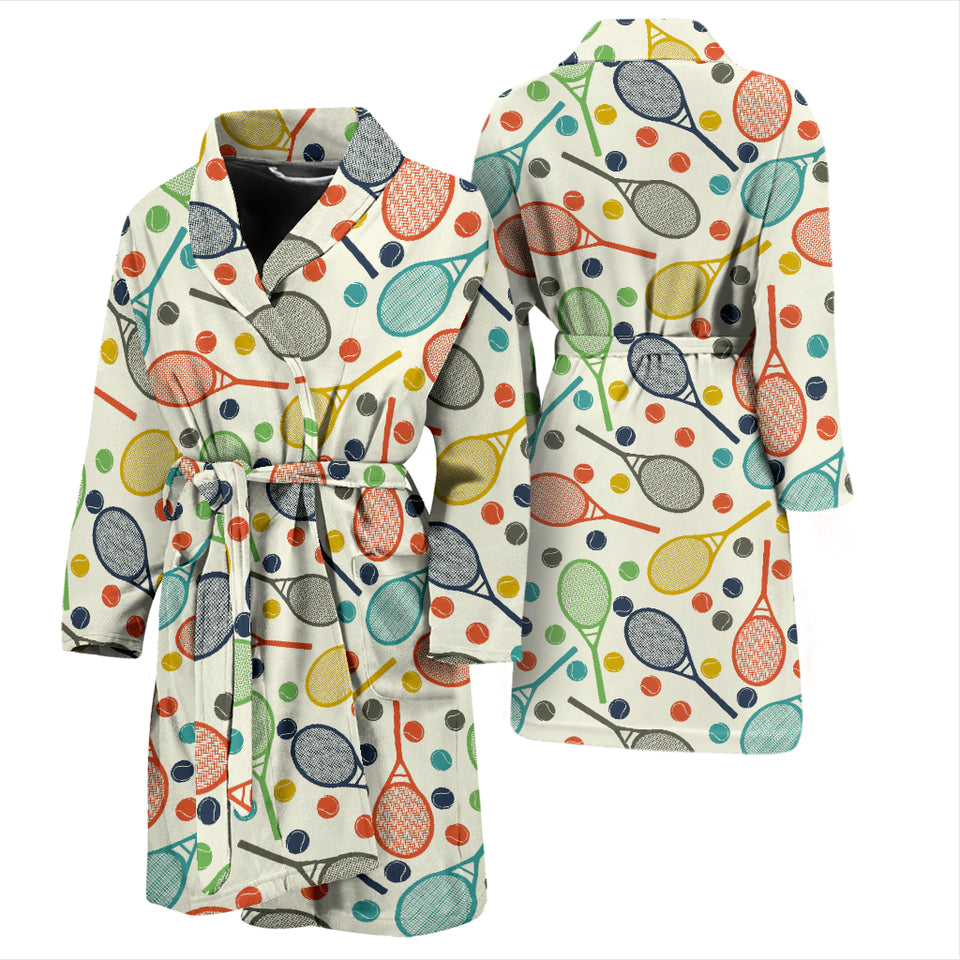 Tennis Pattern Print Design 03 Men's Bathrobe