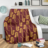 Hand Drawn Gold Saxophone Red Background  Premium Blanket