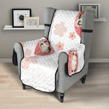 Daruma japanese wooden doll cherry blossom flower pattern Chair Cover Protector