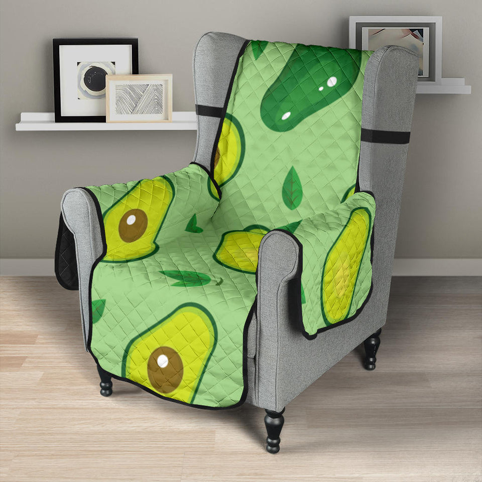 Avocado pattern green background Chair Cover Protector