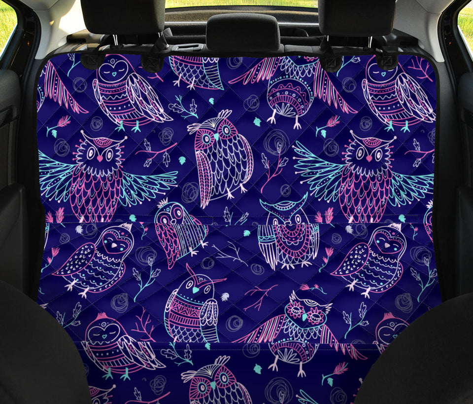 Cute Owls Pattern Boho Style Ornament Dog Car Seat Covers