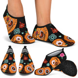 Pumpkin Flowers Spiderweb Halloween Theme Aqua Shoes