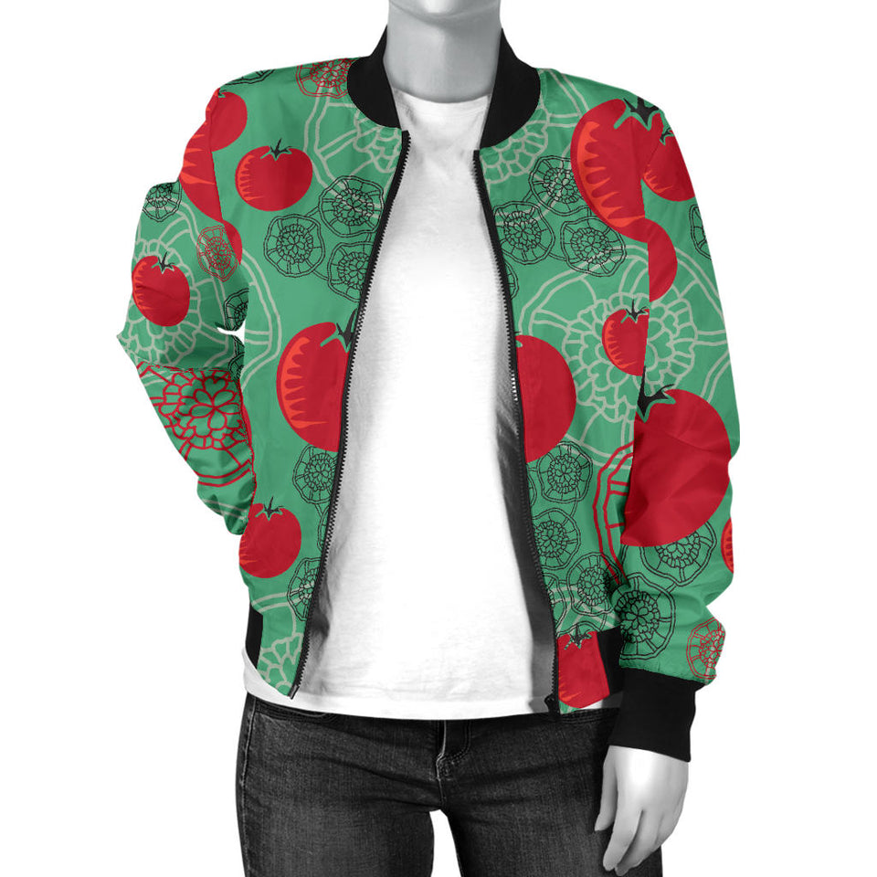 Tomato Design Pattern Women'S Bomber Jacket