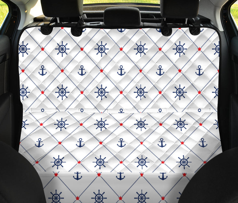 Anchor Rudder Nautical Design Pattern Dog Car Seat Covers