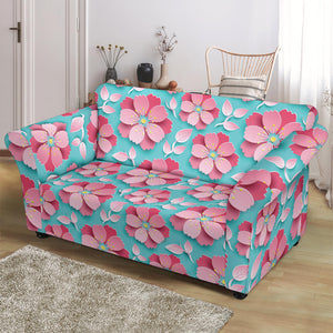 3D Sakura Cherry Blossom Pattern Loveseat Couch Slipcover